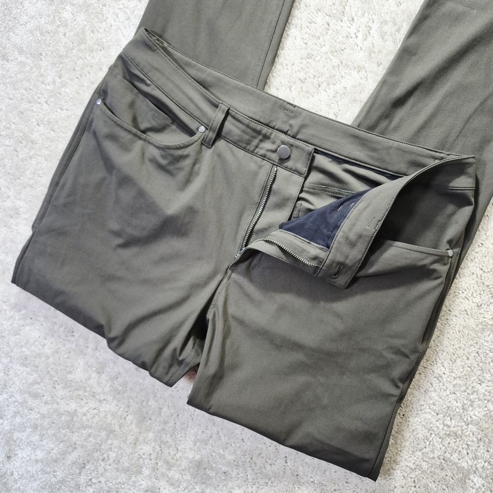 Lululemon ABC Pants Mens 36/36 Green Warpstreme Tech Chino 5 Pocket Golf Office